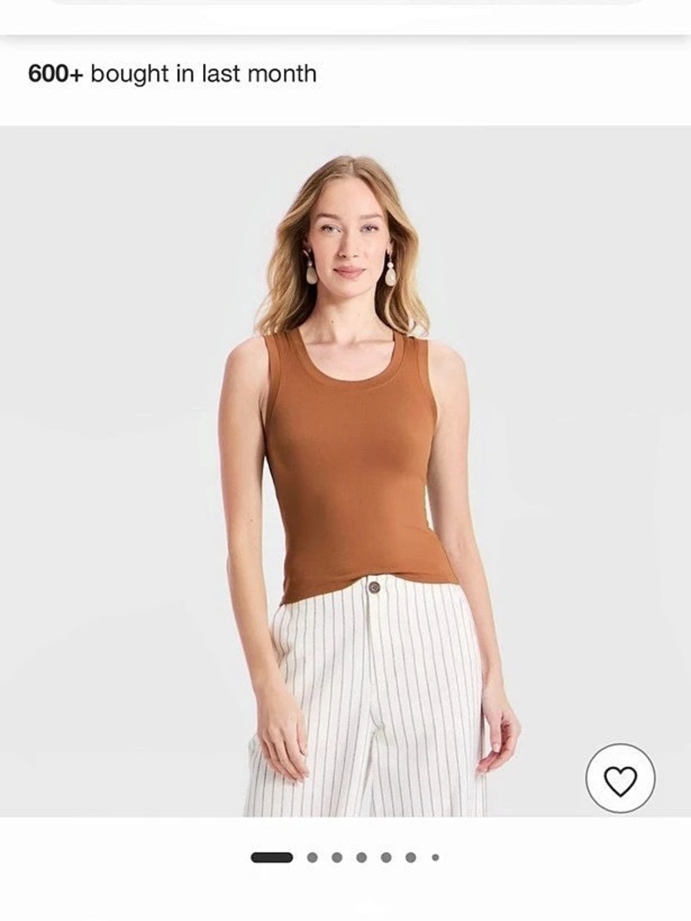 A New Day Women Small Slim Fit Tank Top Brown Small